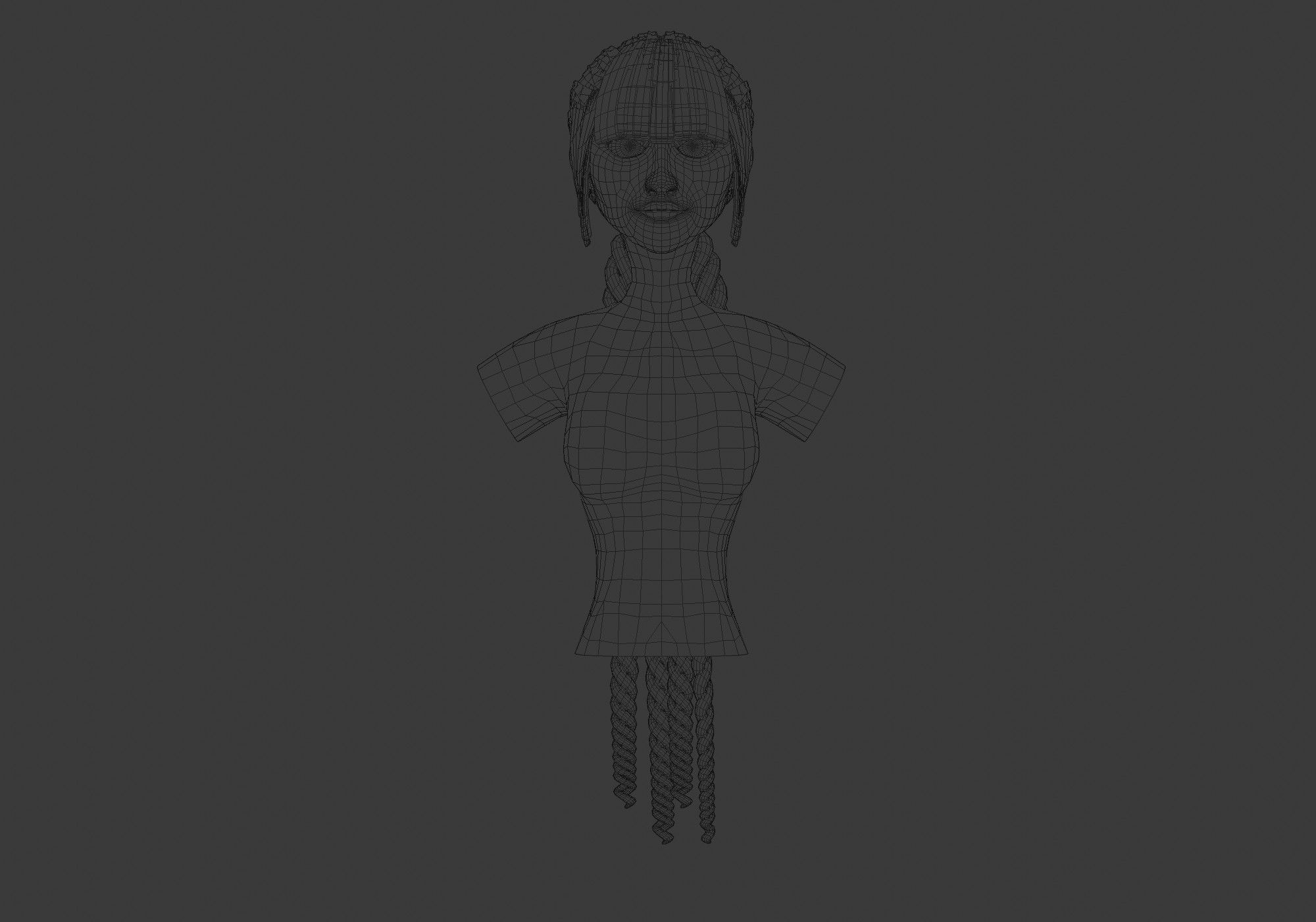 Ponytail Female Hairstyle  3D model_7