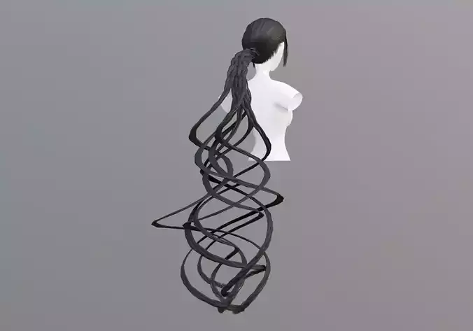 Ponytail Female Hair 3D model Ponytail Female Hair 3D model
