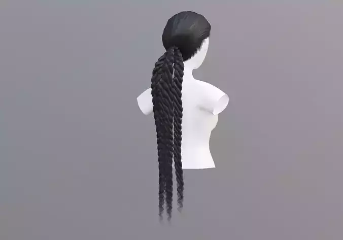Ponytail Braid Hairstyle  3D model