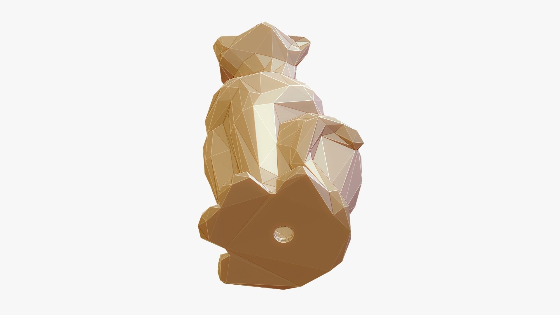 Faceted Sitting Cat Figurine 3D print model_9
