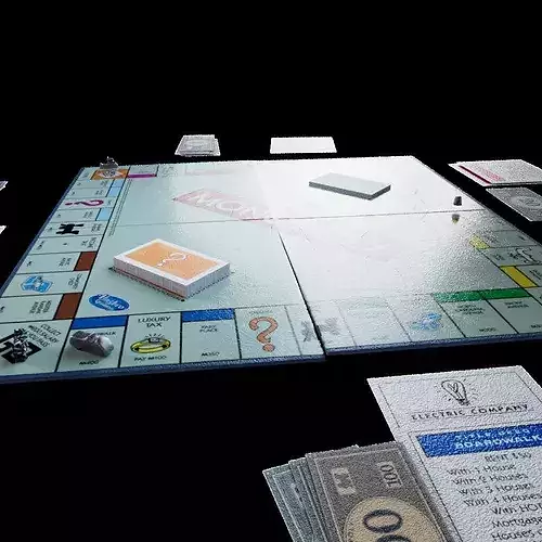 Monopoly Board Game Low-poly 3D model 3