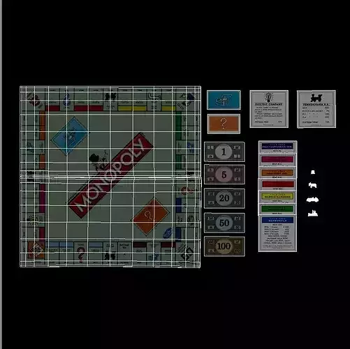 Monopoly Board Game Low-poly 3D model 4