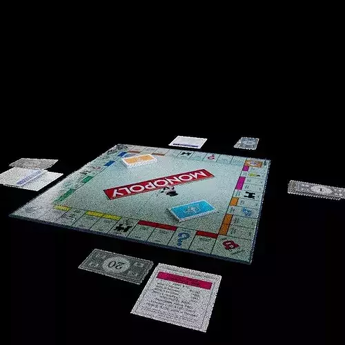 Monopoly Board Game Low-poly 3D model 7