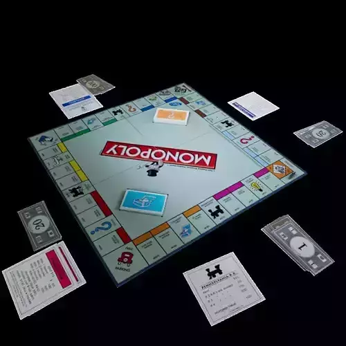 Monopoly Board Game Low-poly 3D model