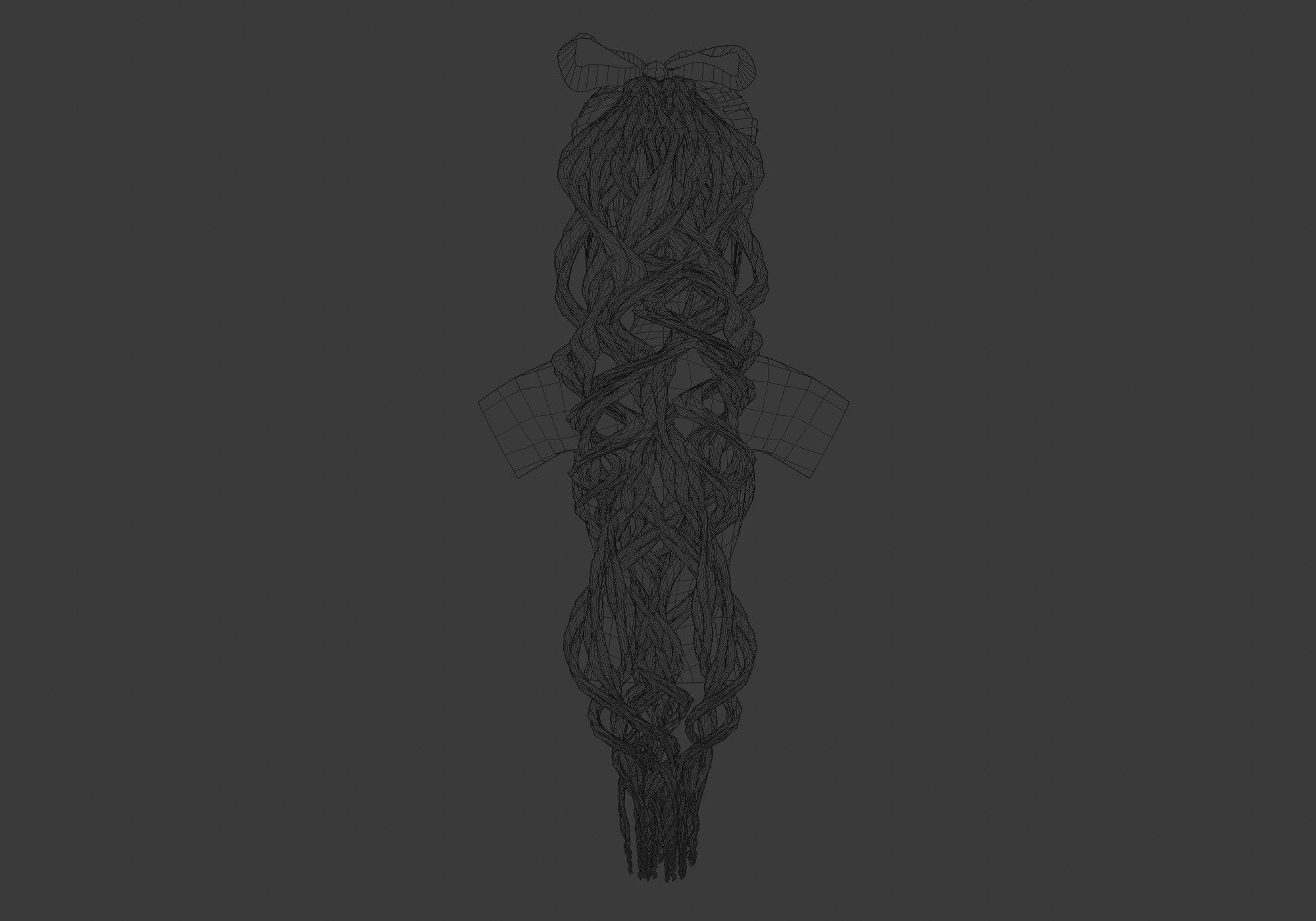 Pigtail Female Hairstyle 3D model_9