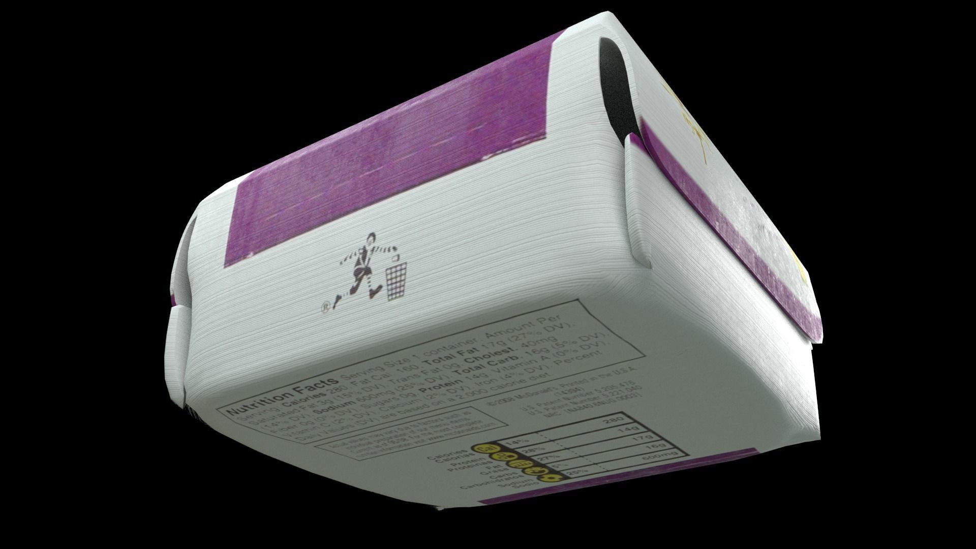 6-Piece McNuggets Box Low-poly 3D model_1