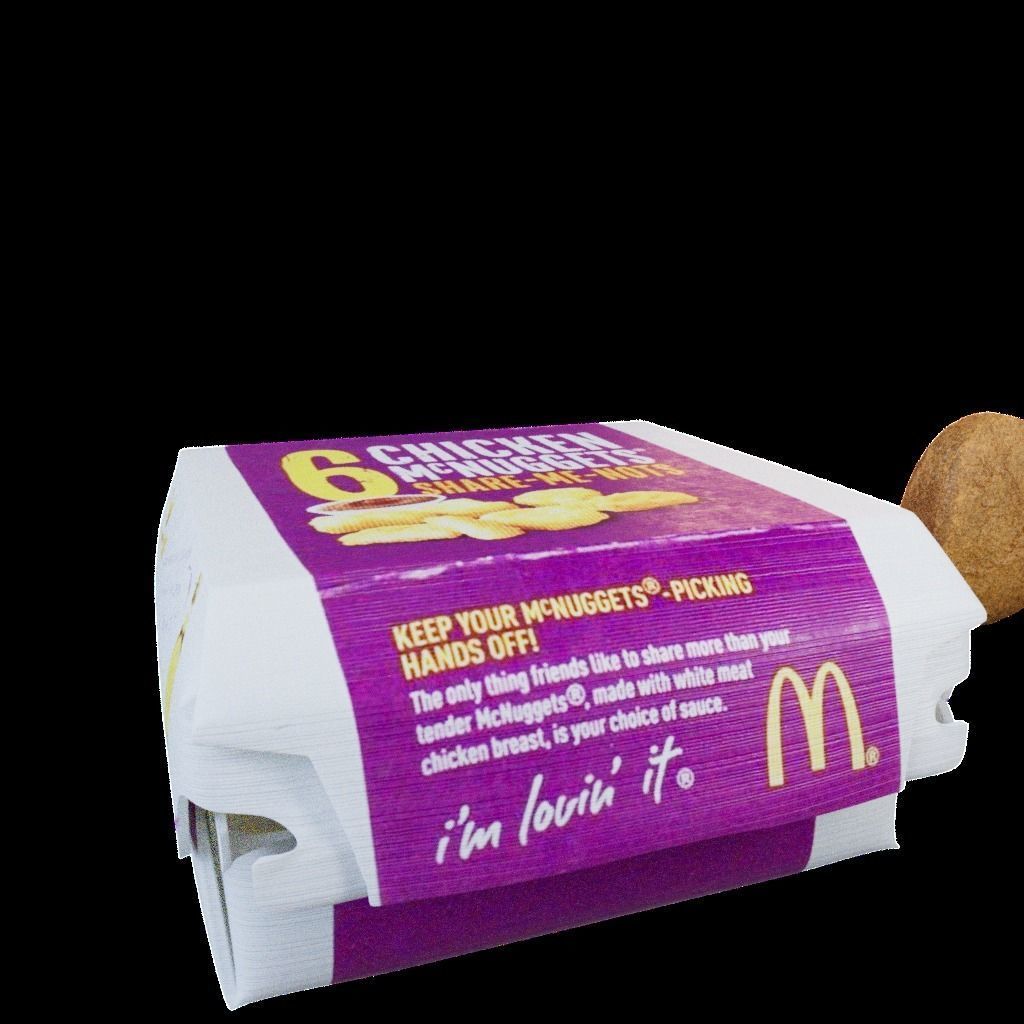 6-Piece McNuggets Box Low-poly 3D model_4