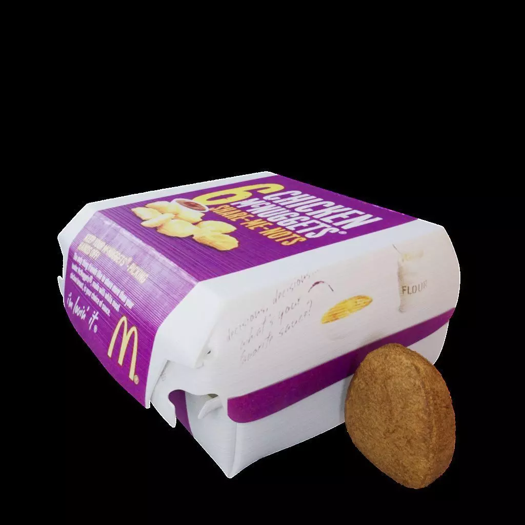 6-Piece McNuggets Box Low-poly 3D model_0