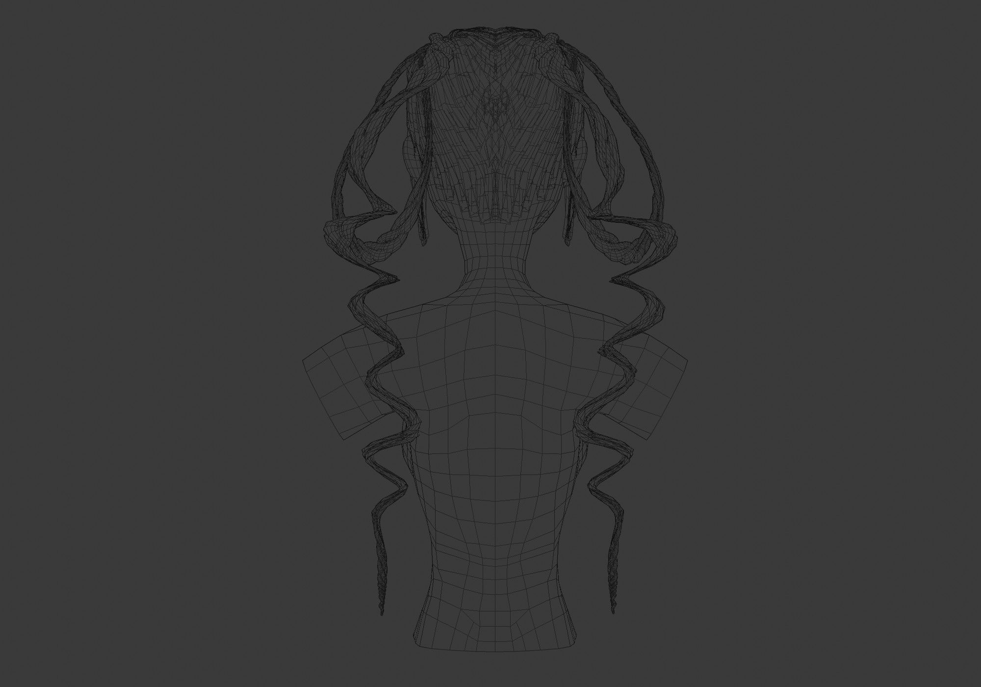 Long Stylized Hair 3D model_9