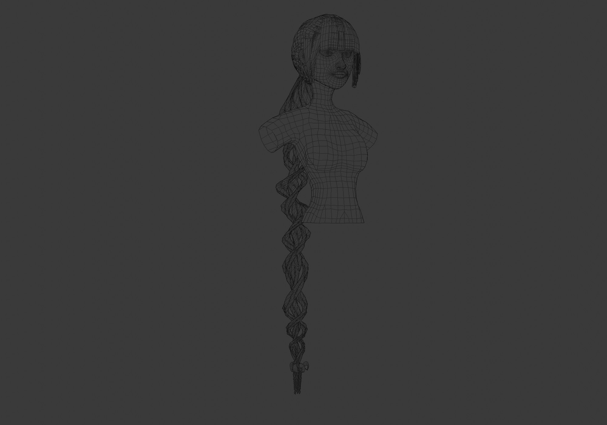 Long Ponytail Hairstyle 3D model_5