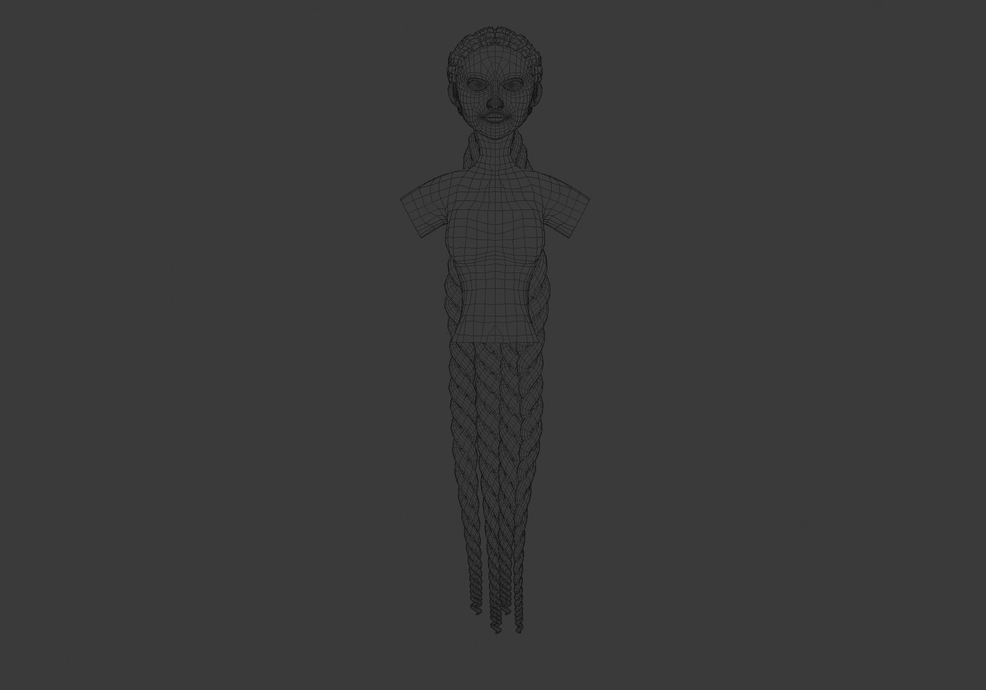 Long Pigtail Hairstyle 3D model_7