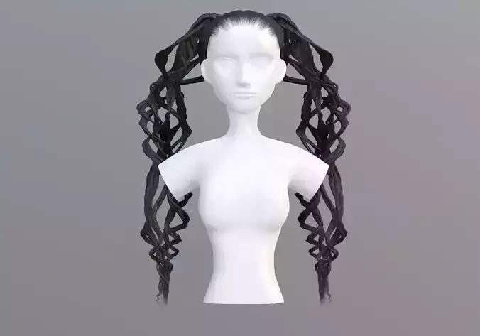 Long Female Hairstyle 3D model Long Female Hairstyle 3D model