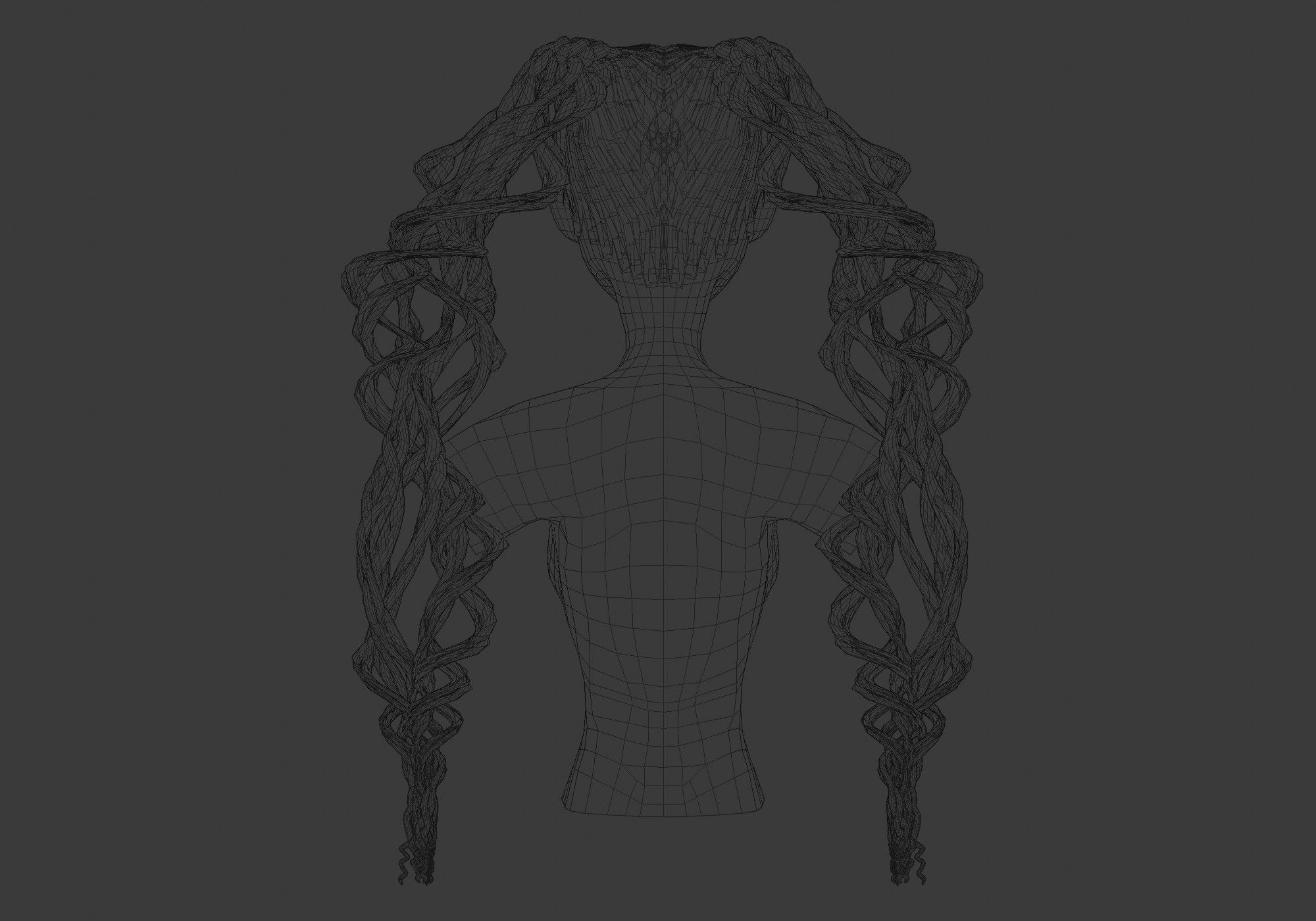 Long Female Hairstyle 3D model_9