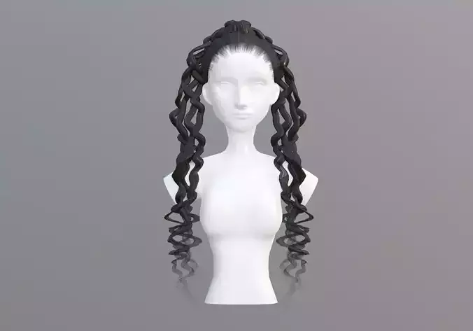 Long Female Hair 3D model