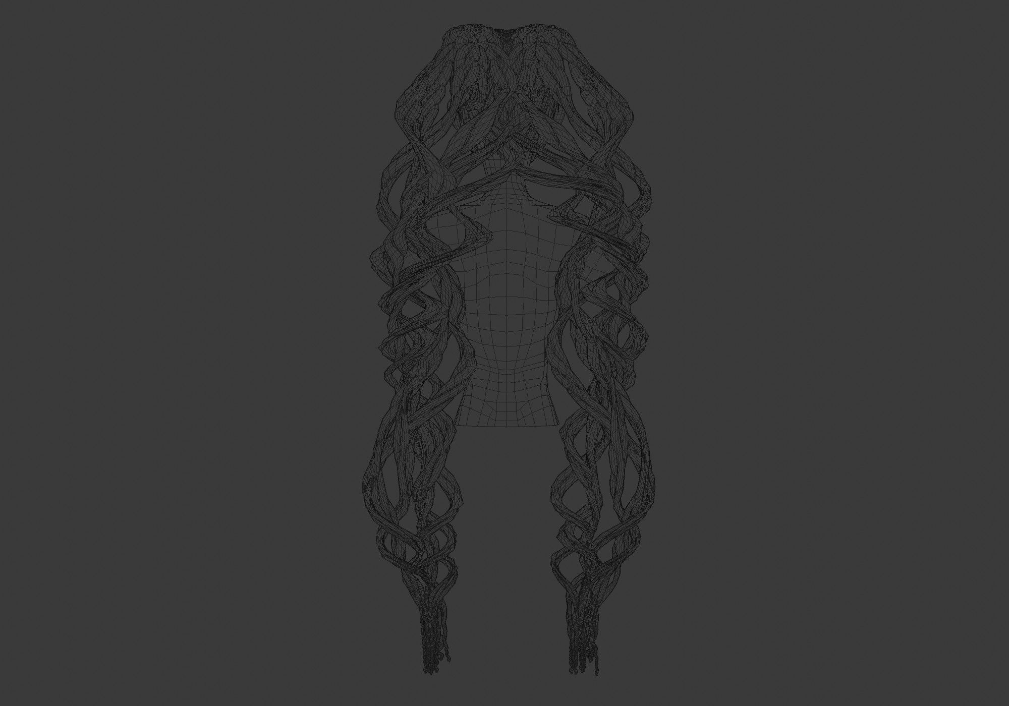 Female Wavy Hairstyle 3D model_9