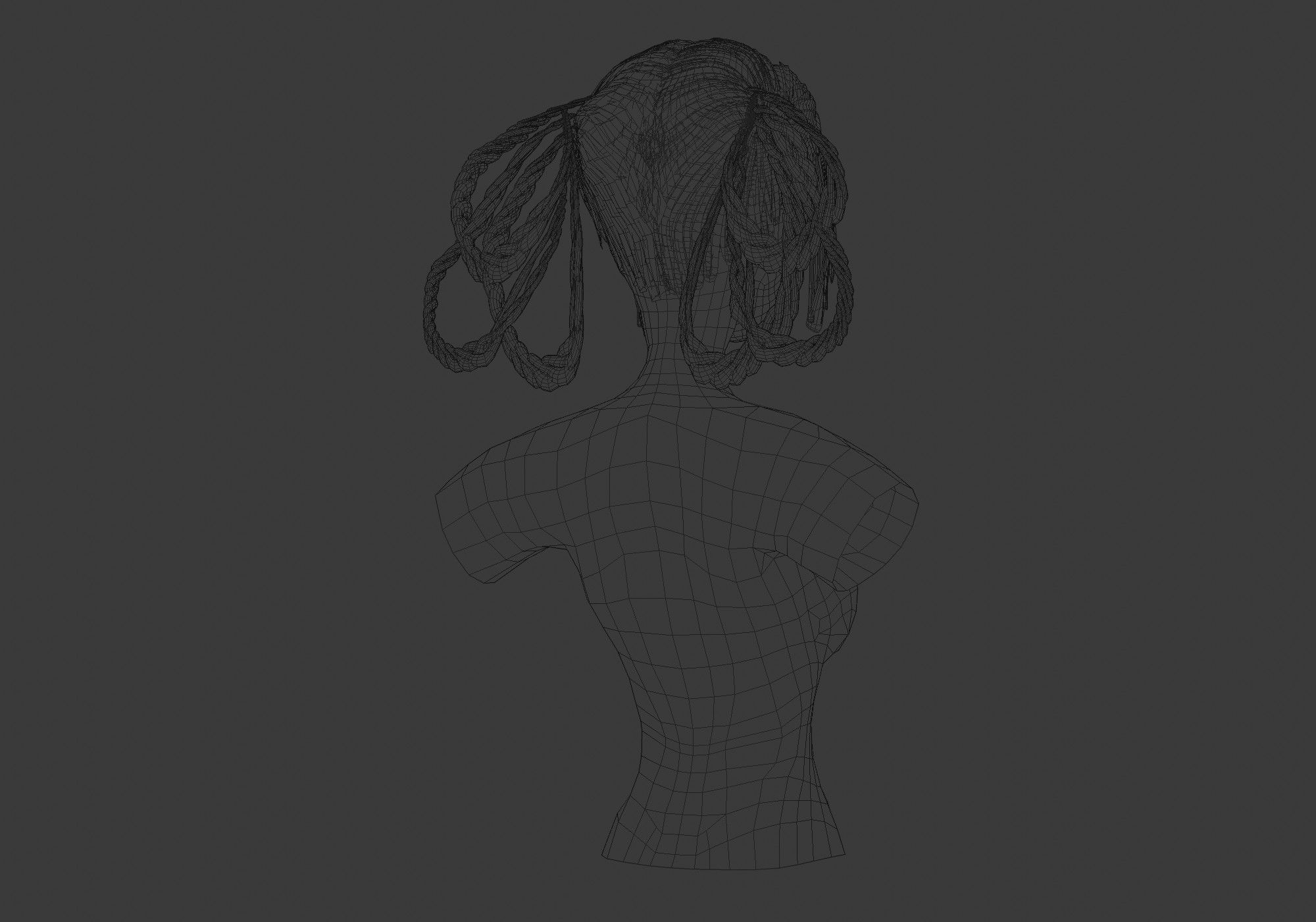 Female Stylized Hair 3D model_8