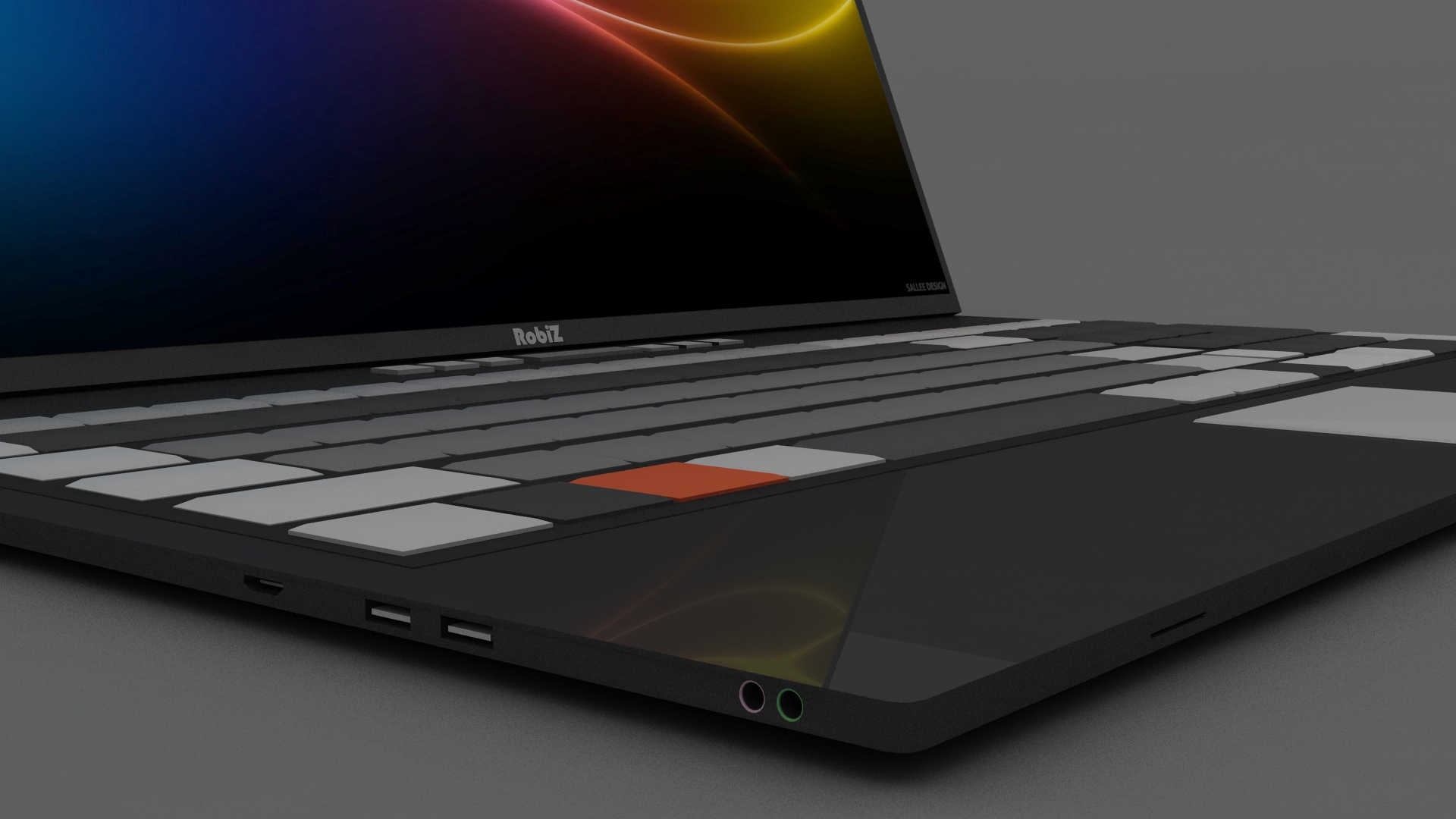 Custom Brand Laptop Free low-poly 3D model_1