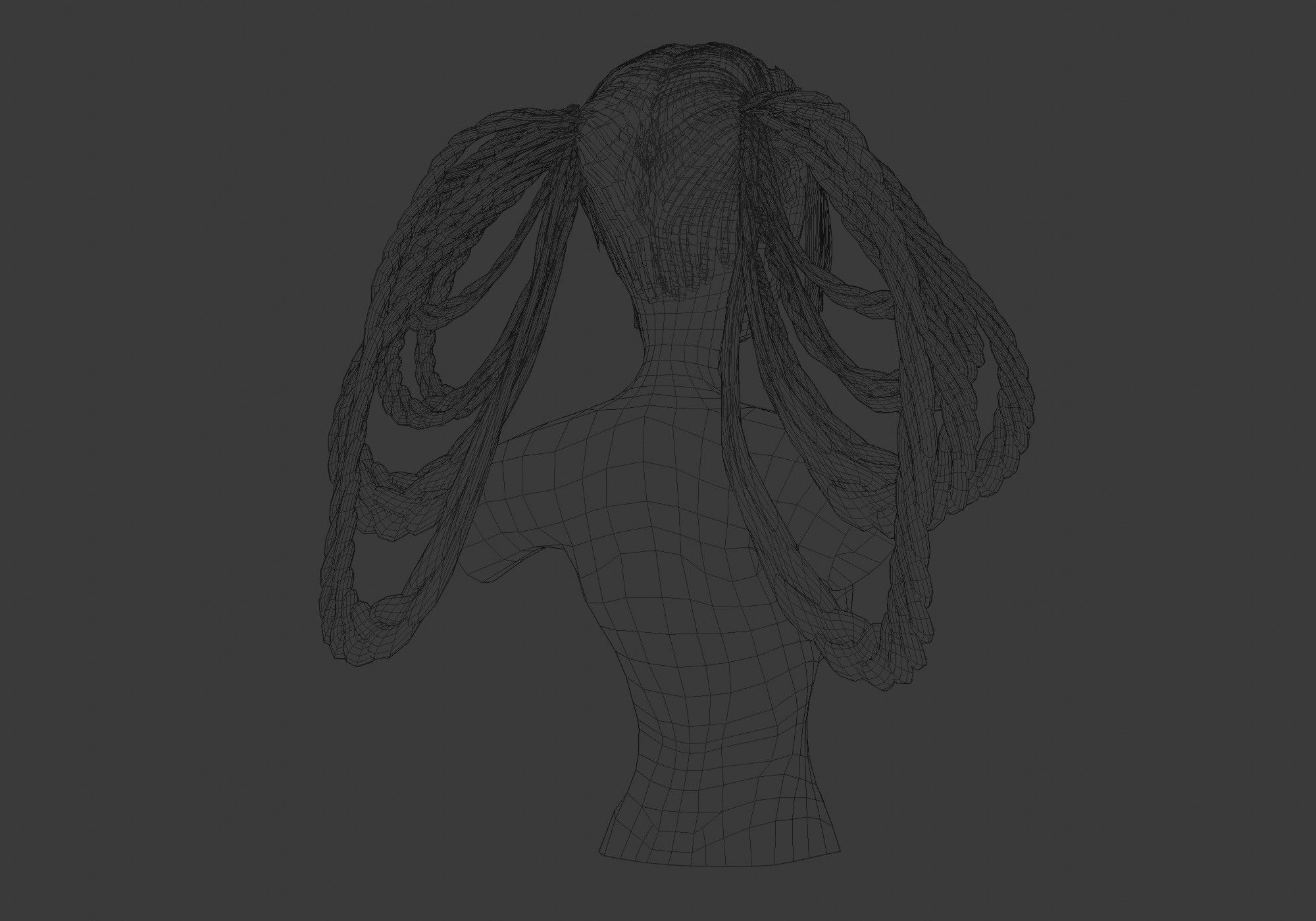 Fancy Braids Hair  3D model_8