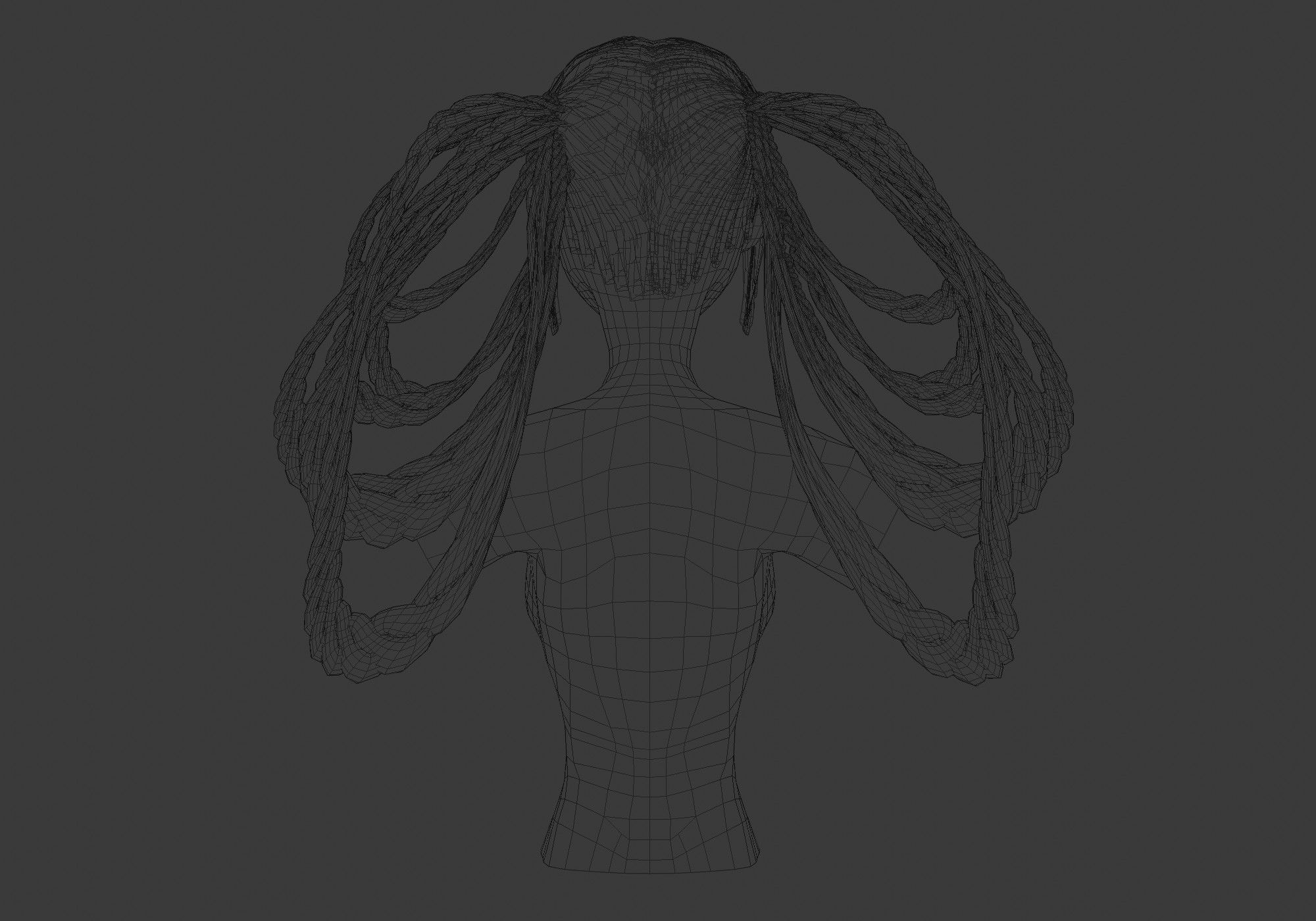 Fancy Braids Hair  3D model_9