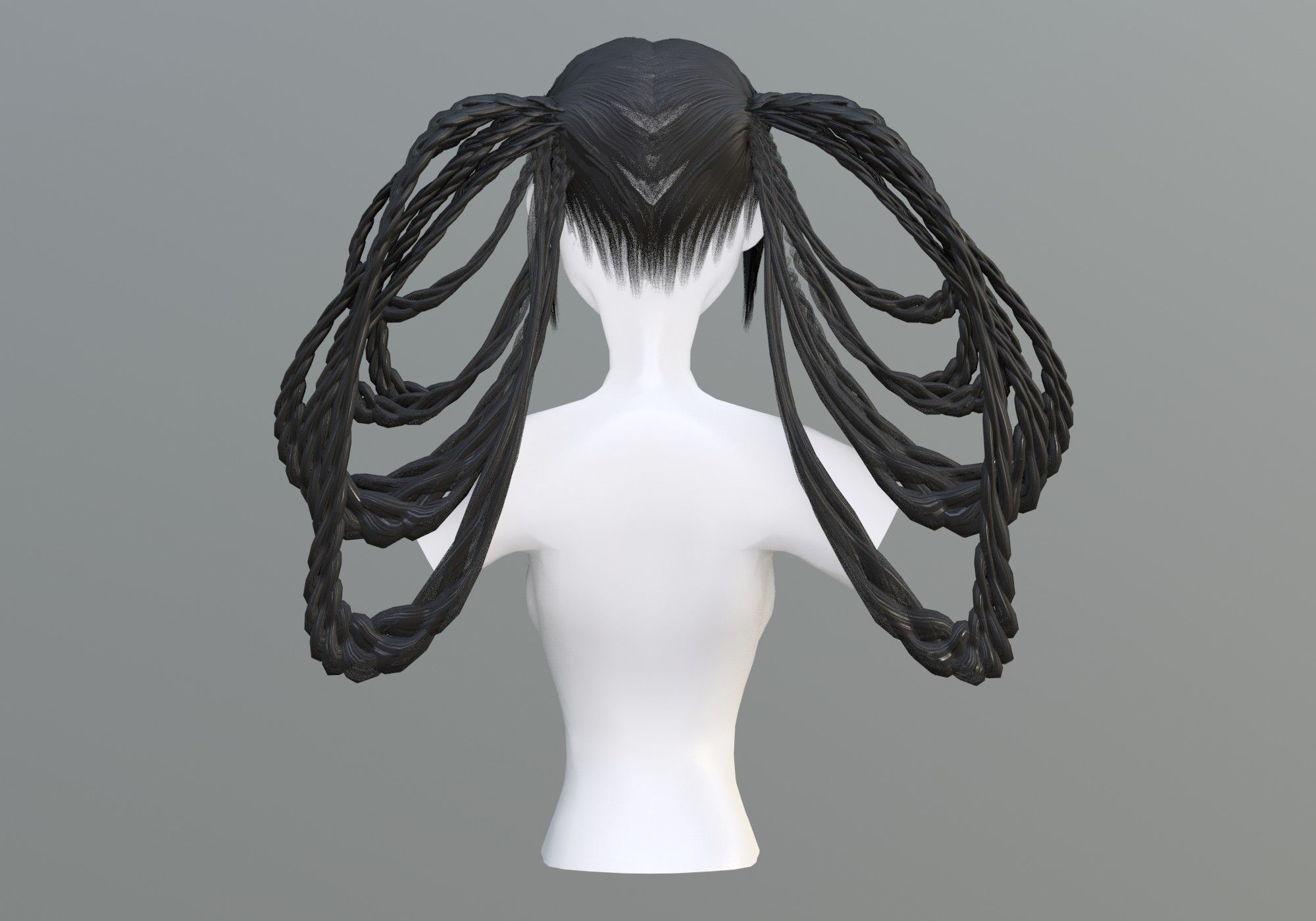 Fancy Braids Hair  3D model_4