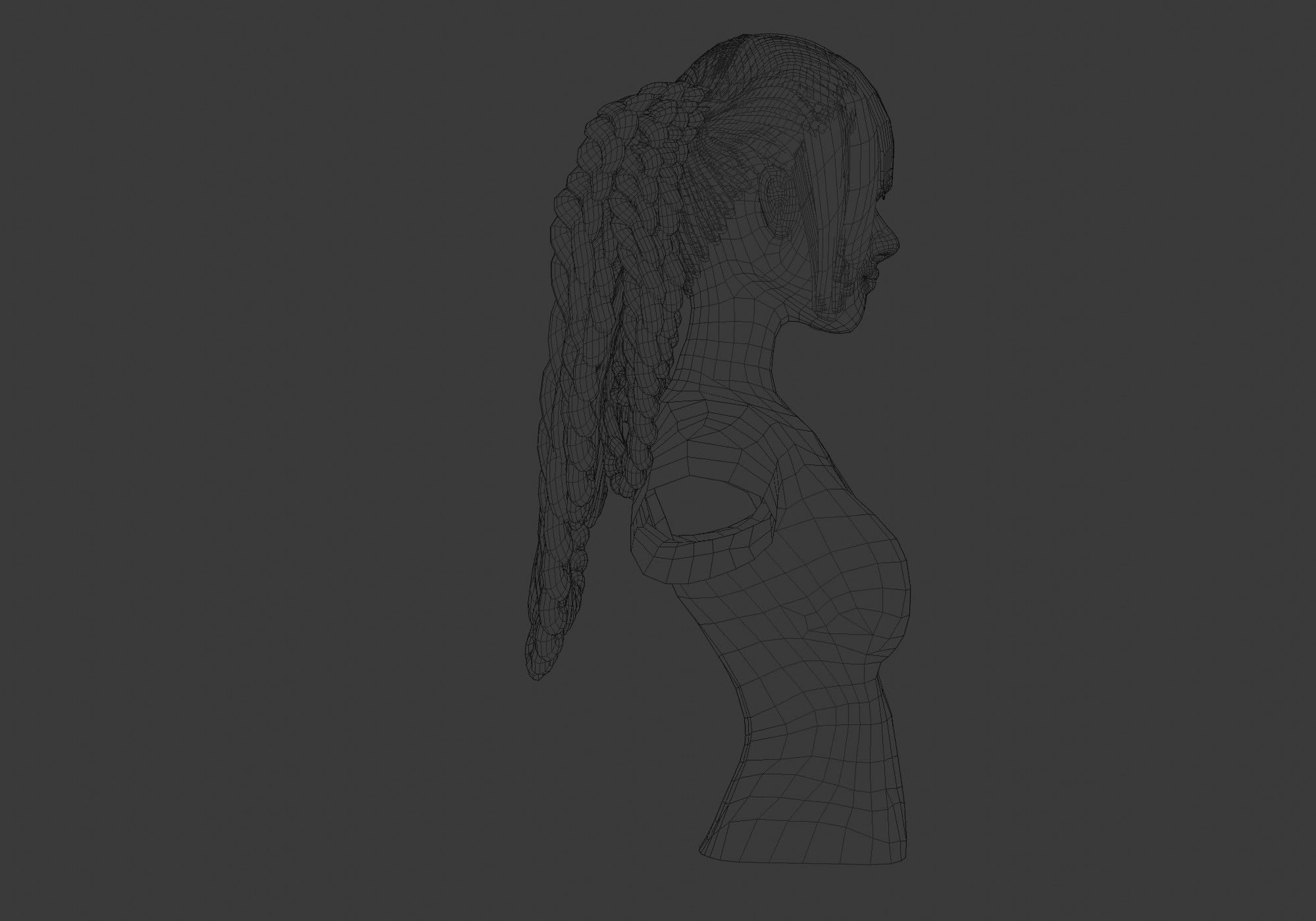 Fancy Braids Hair  3D model_7