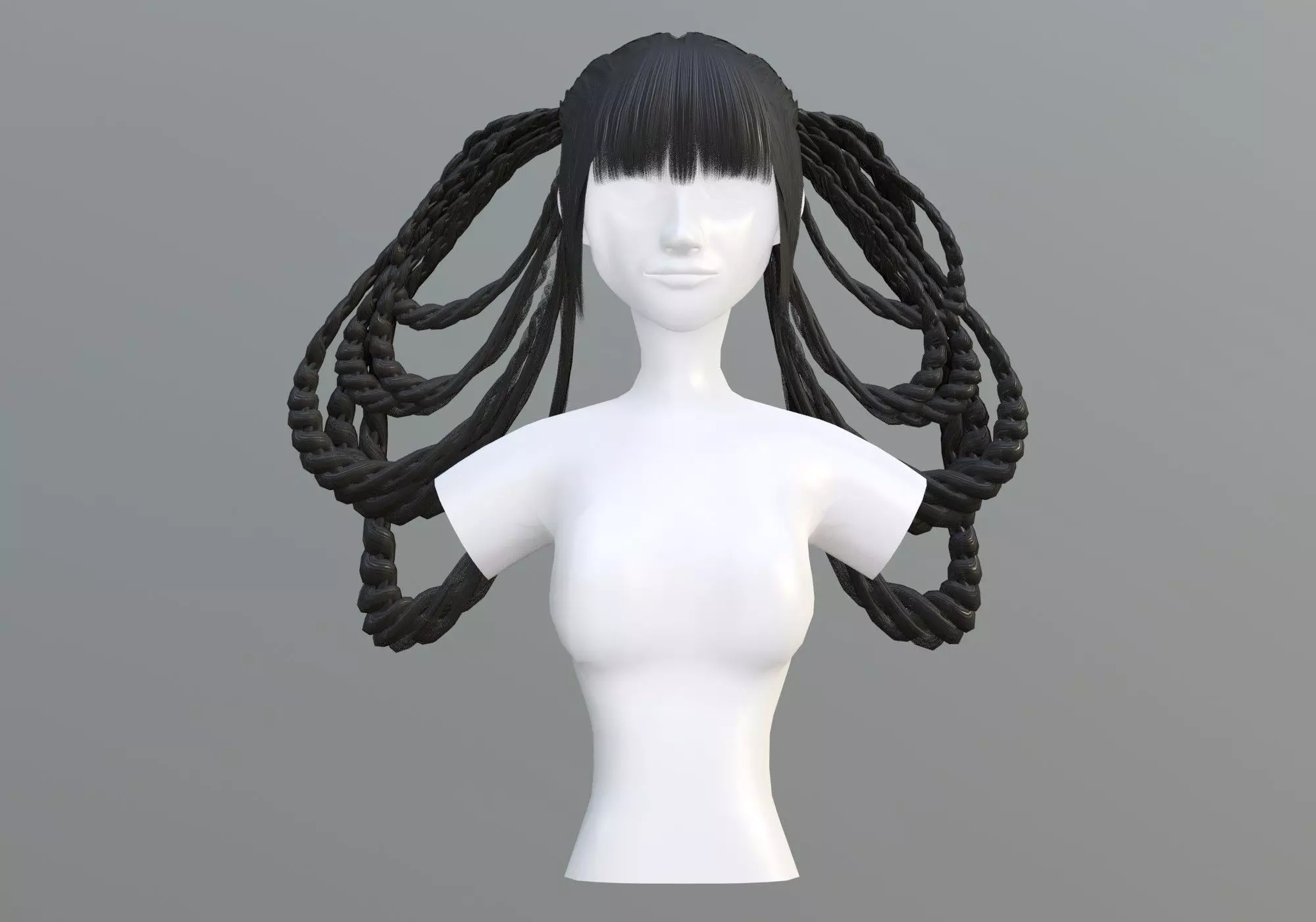Fancy Braids Hair  3D model_0