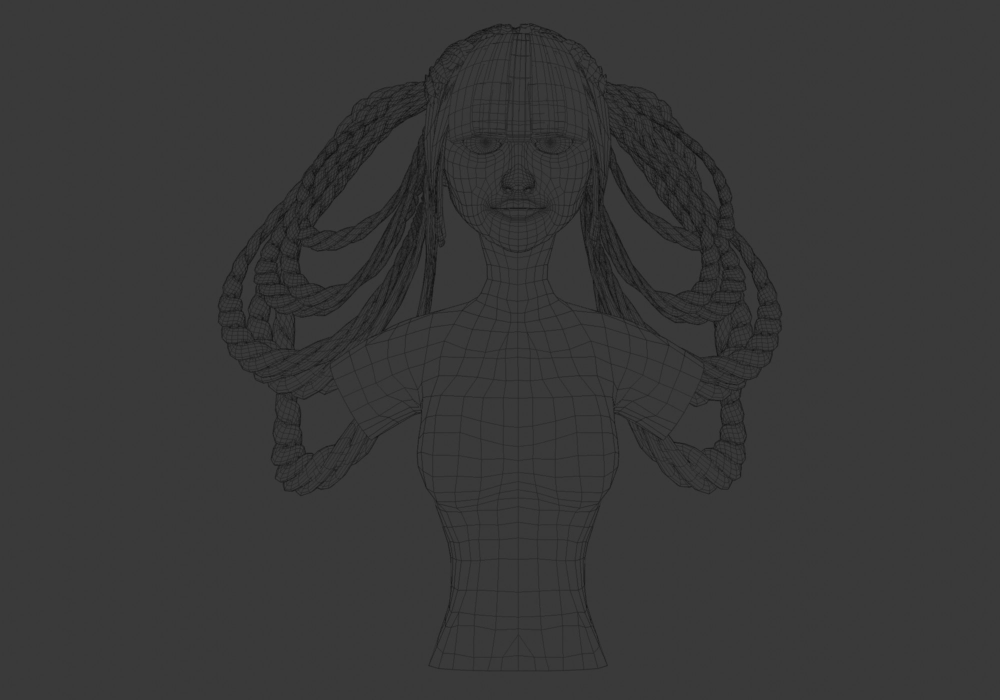 Fancy Braids Hair  3D model_5