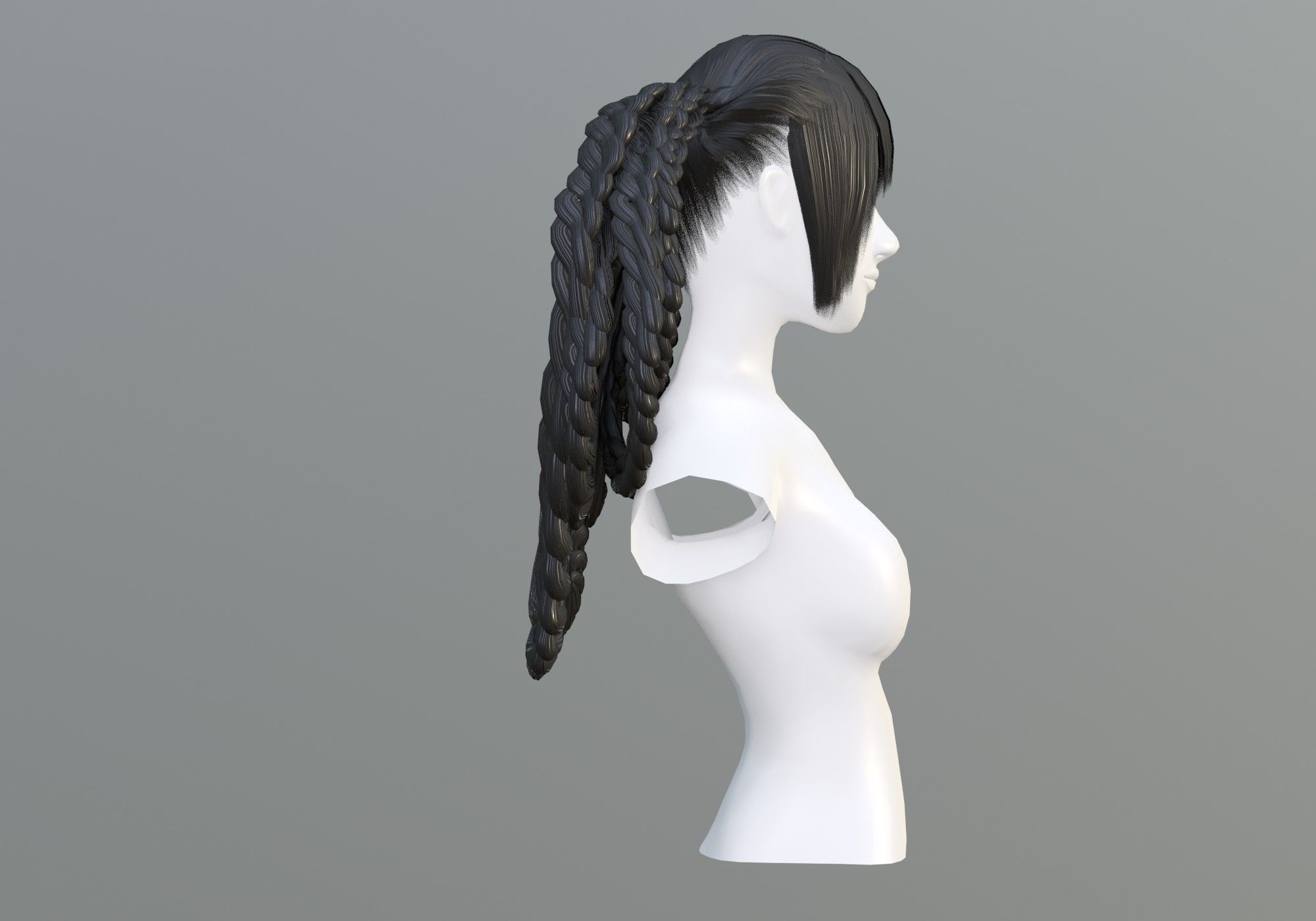 Fancy Braids Hair  3D model_2