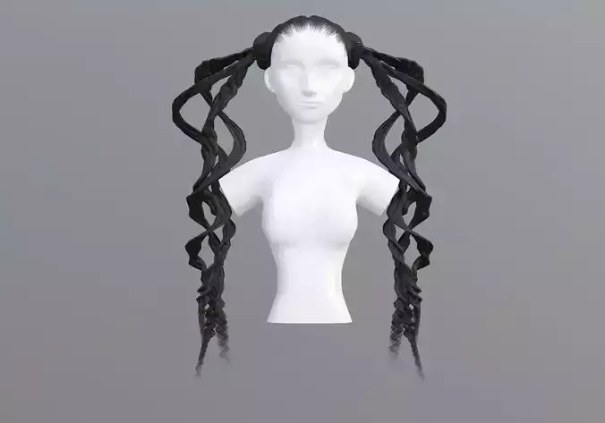 Curly Pigtails Hairstyle 