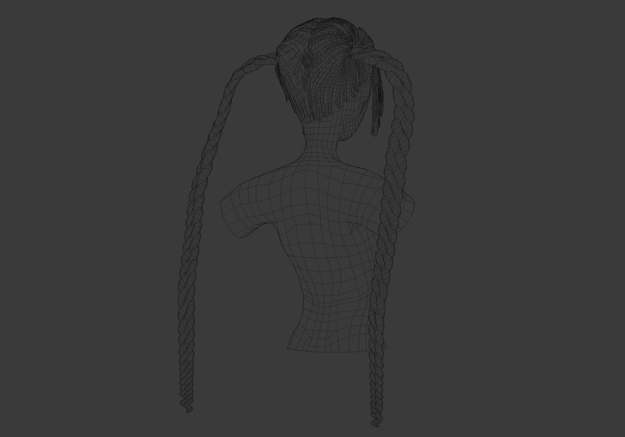 Braids Two Hairstyle 3D model_8