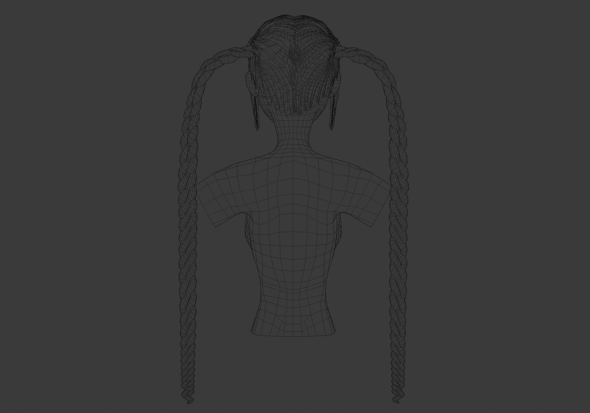 Braids Two Hairstyle 3D model_9