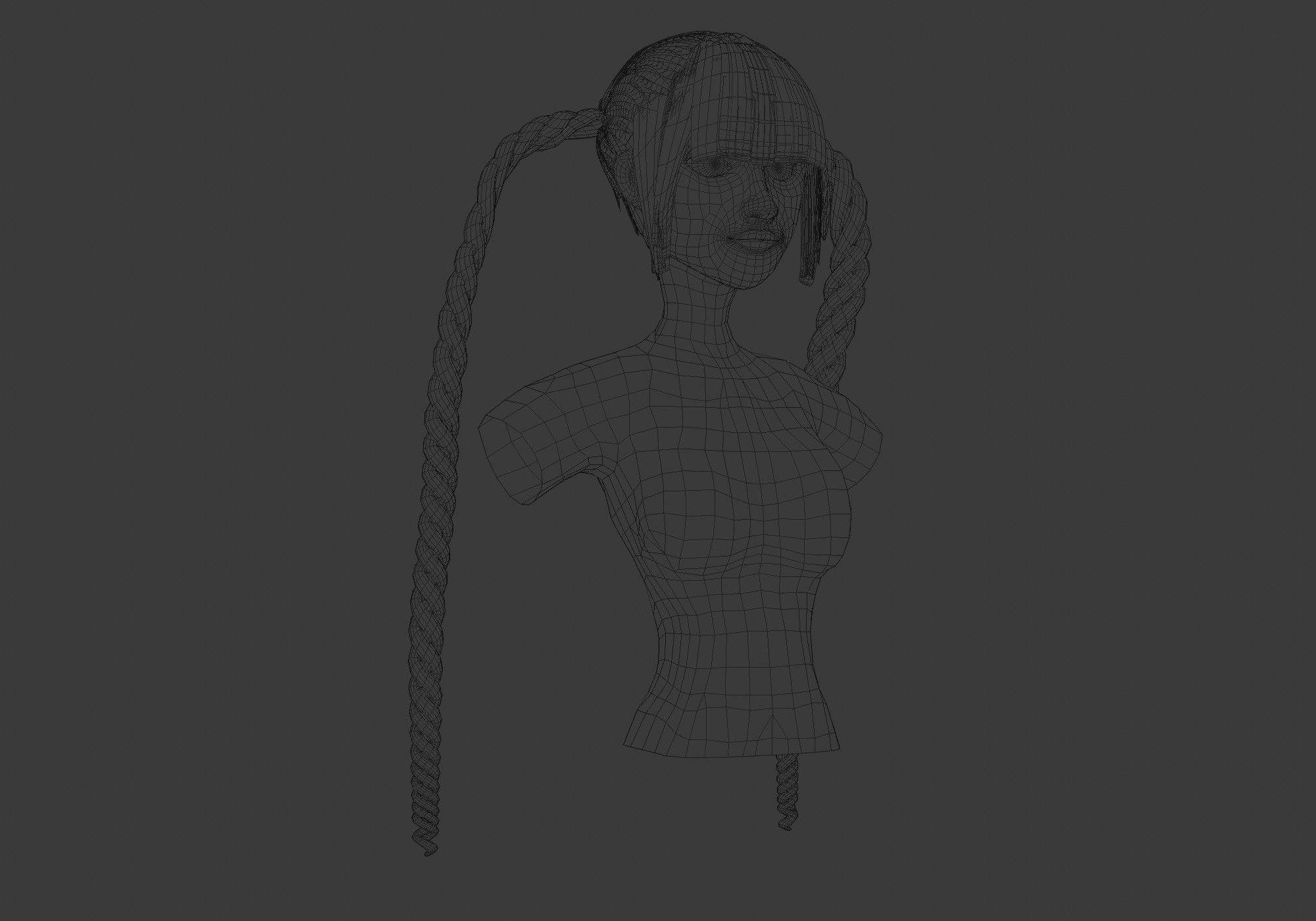 Braids Two Hairstyle 3D model_6