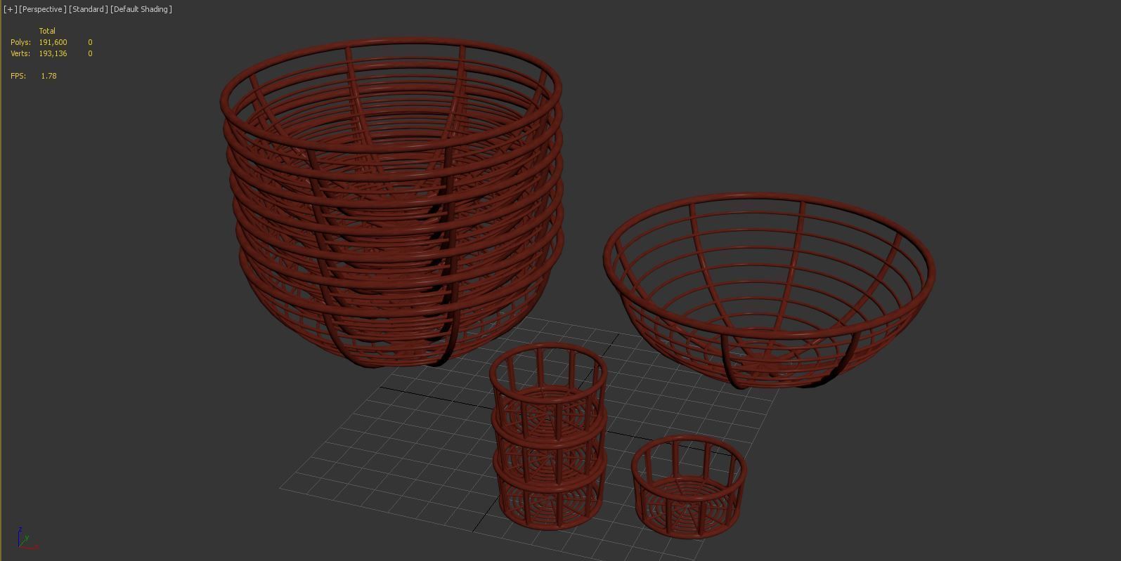 Wood basket 3D model_9