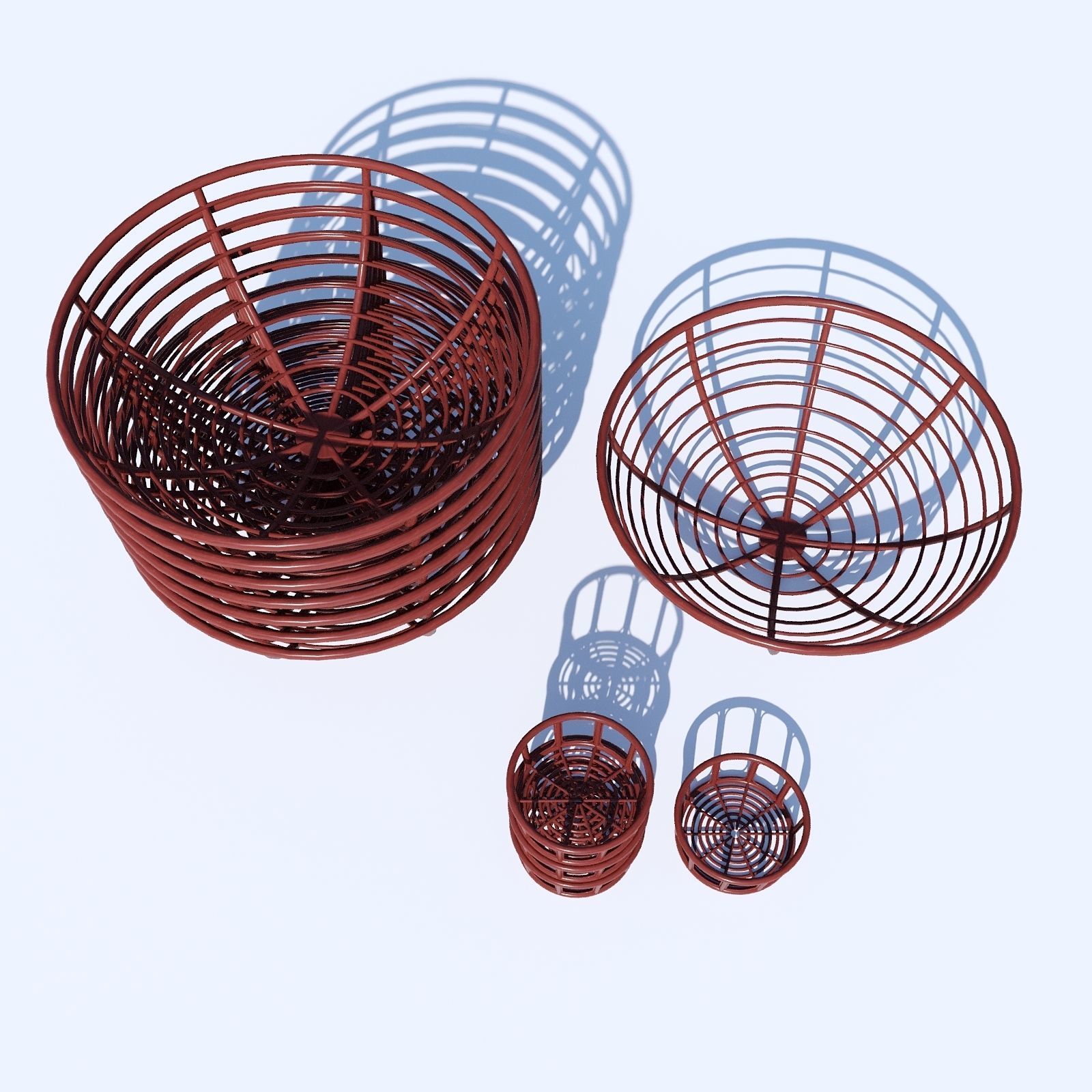 Wood basket 3D model_1