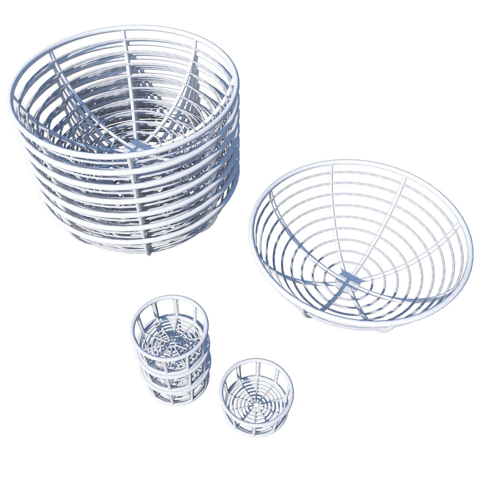 Wood basket 3D model_8