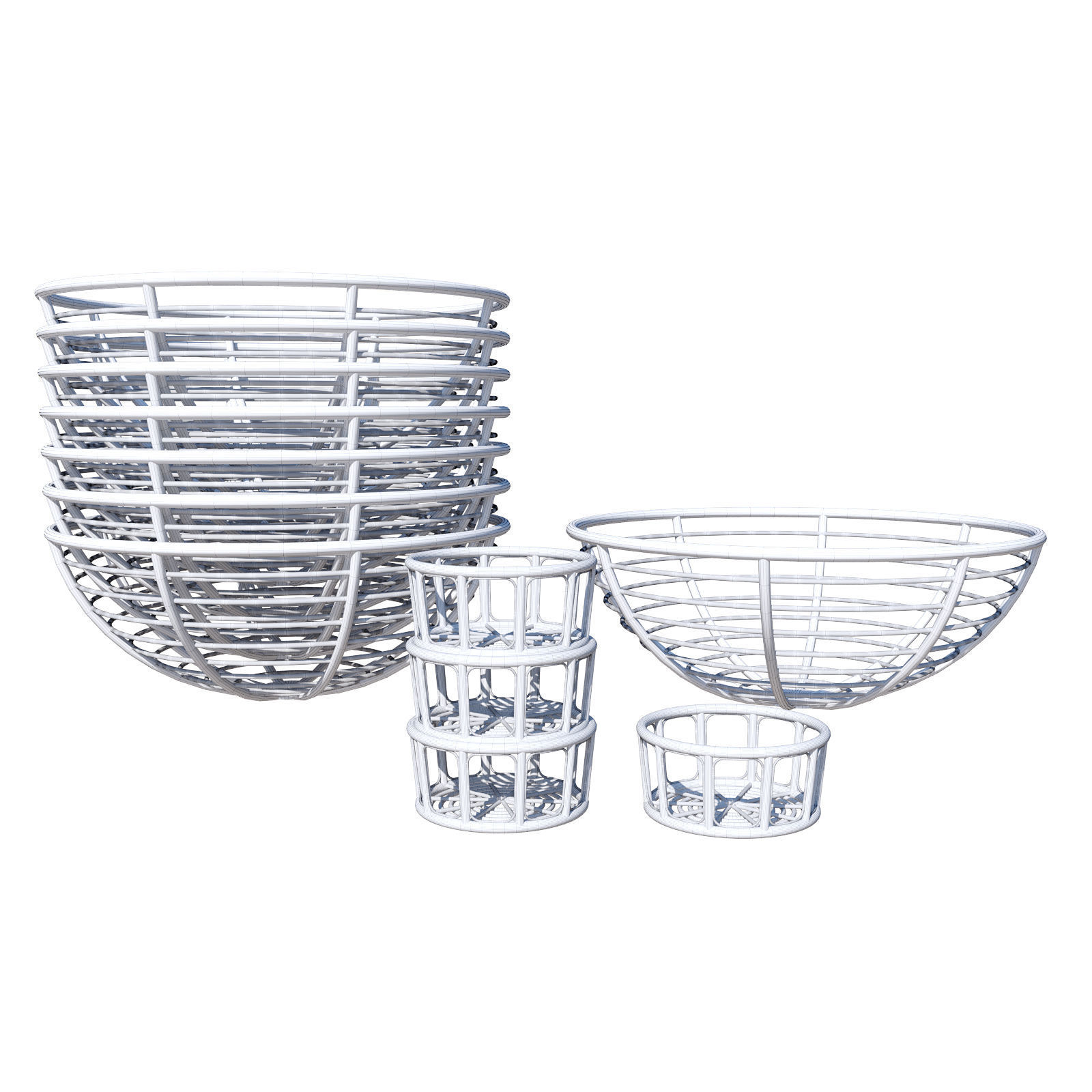 Wood basket 3D model_7