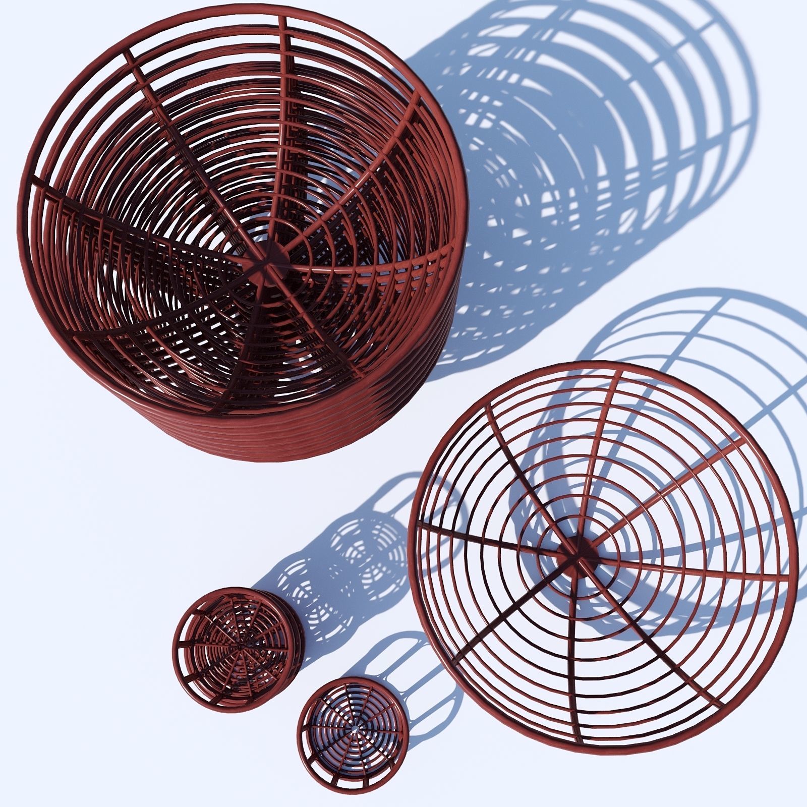 Wood basket 3D model_4