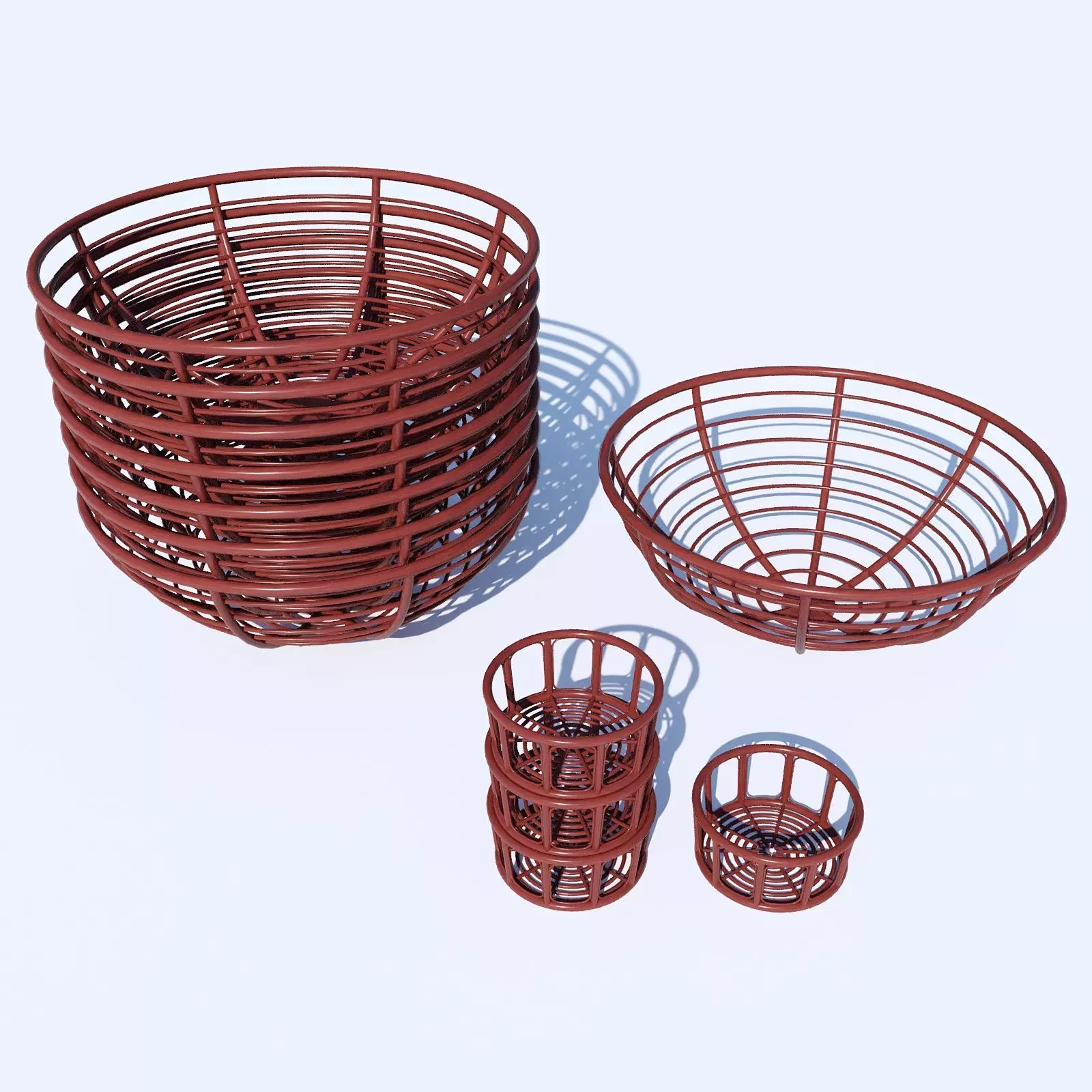 Wood basket 3D model_0