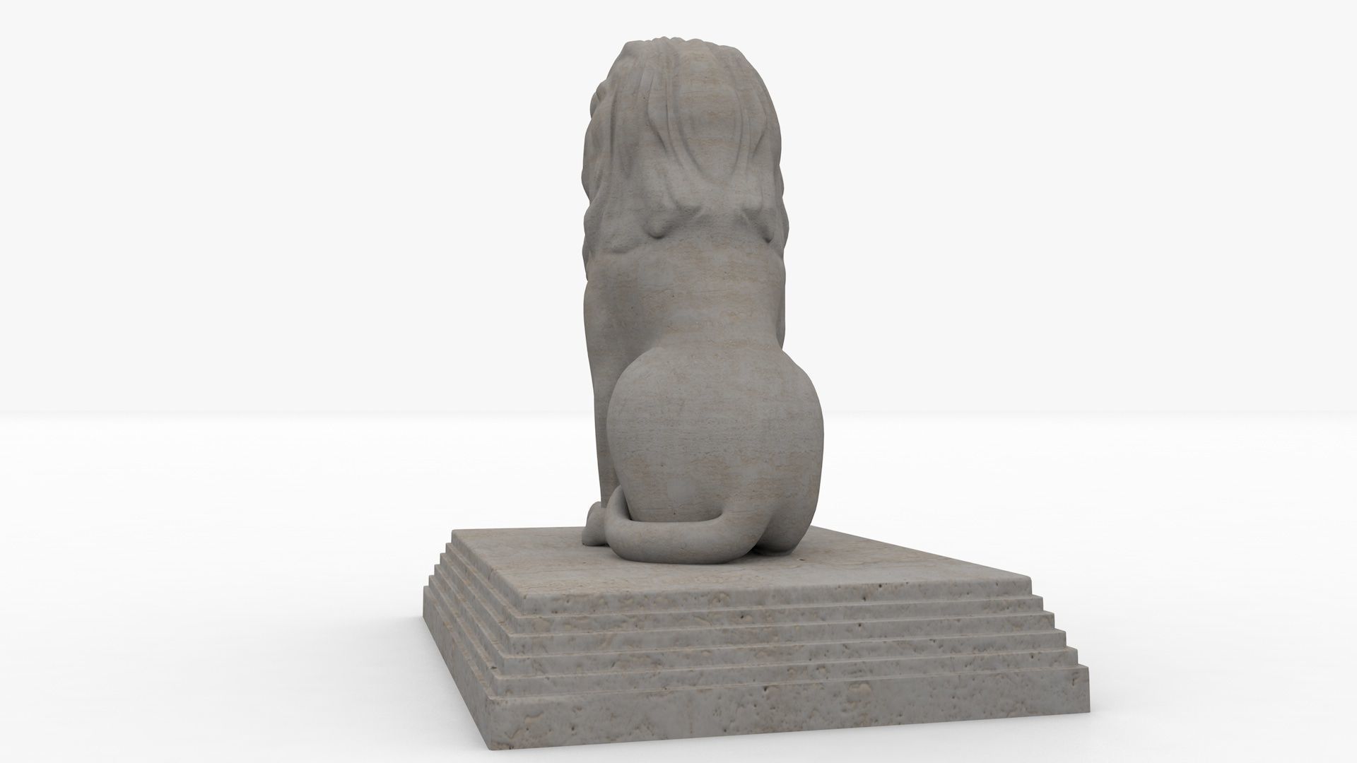statue Lion 3D model_4