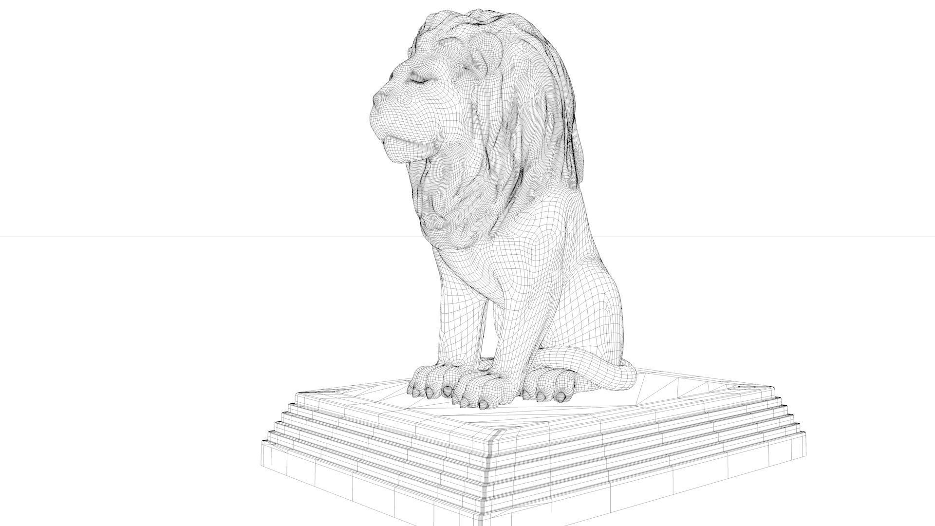 statue Lion 3D model_9