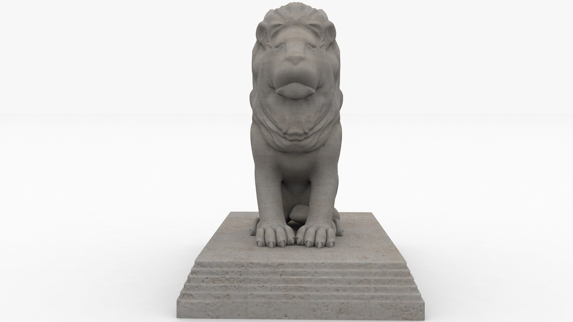 statue Lion 3D model_2