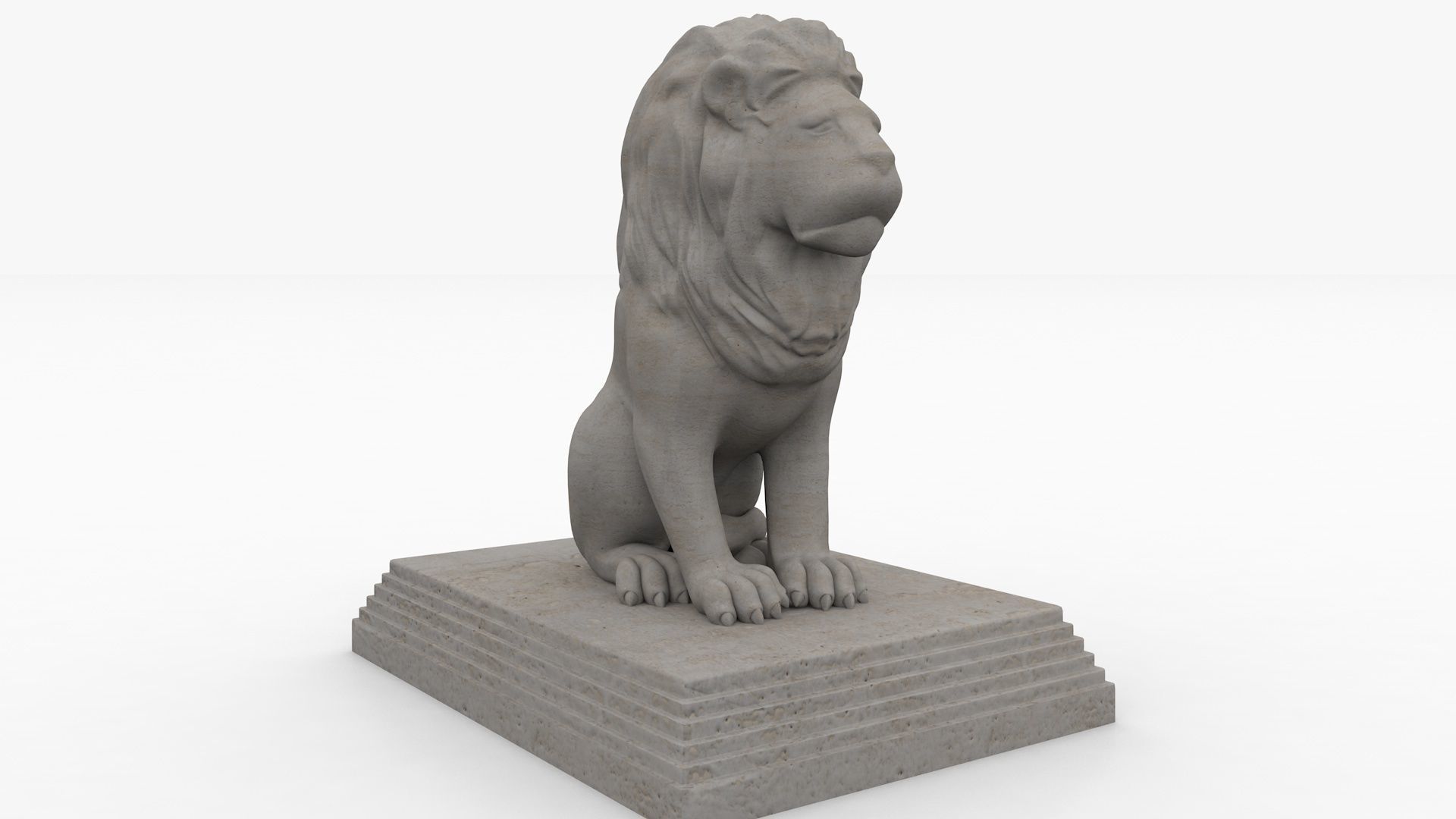statue Lion 3D model_1