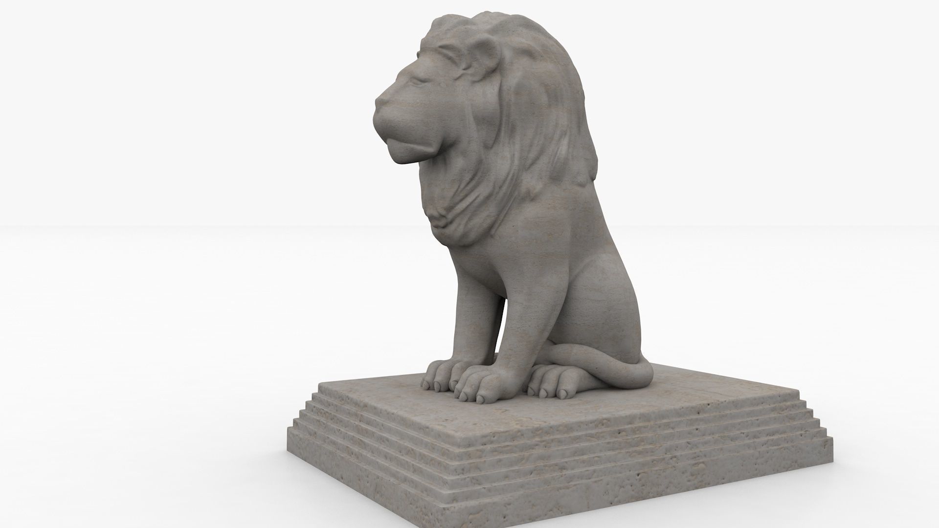 statue Lion 3D model_3