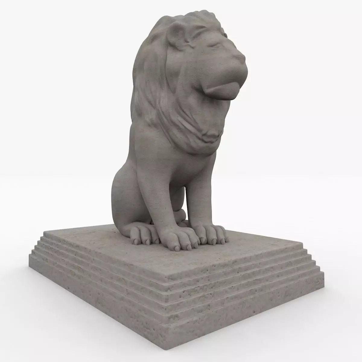 statue Lion 3D model_0