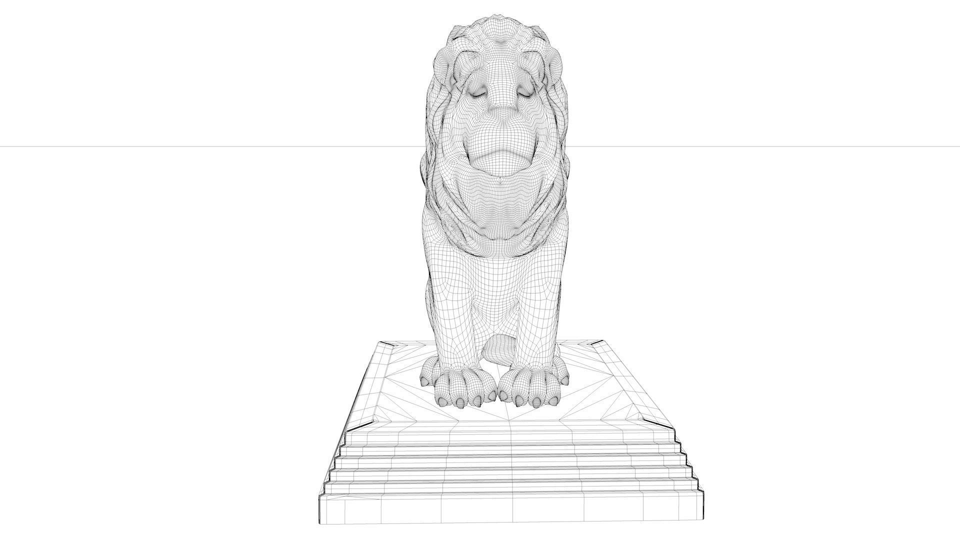 statue Lion 3D model_8