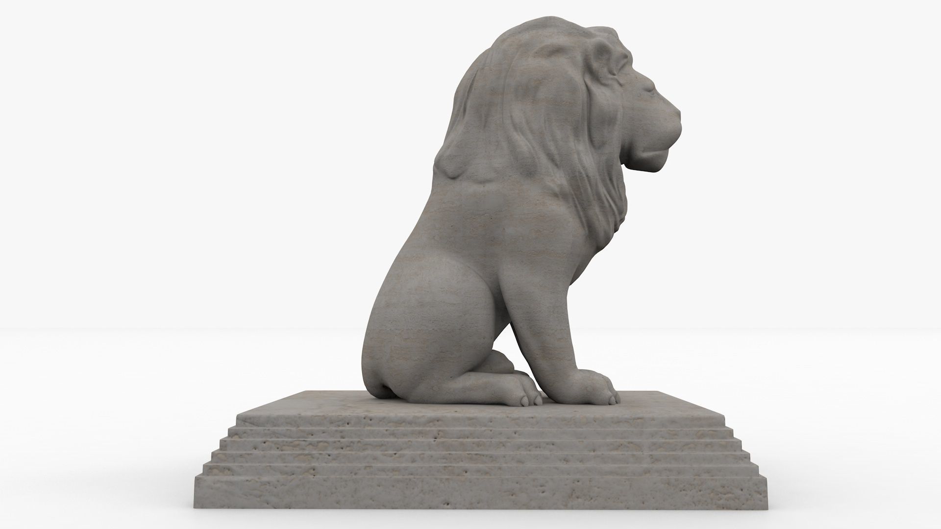 statue Lion 3D model_5
