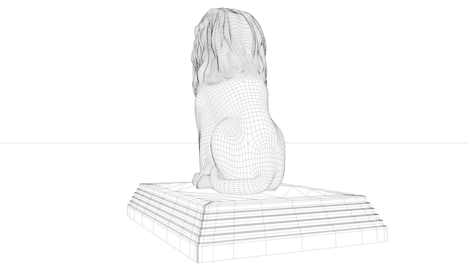 statue Lion 3D model_10