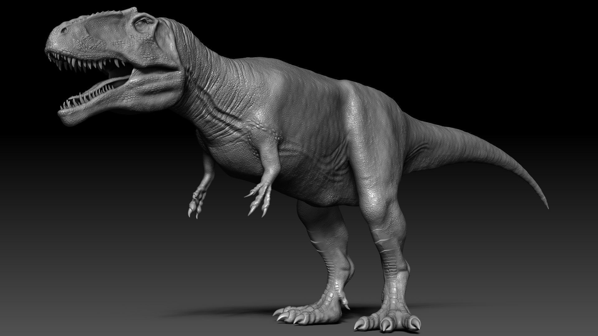 Dinosaur Giganotosaurus Sculpt Project 3D model_1
