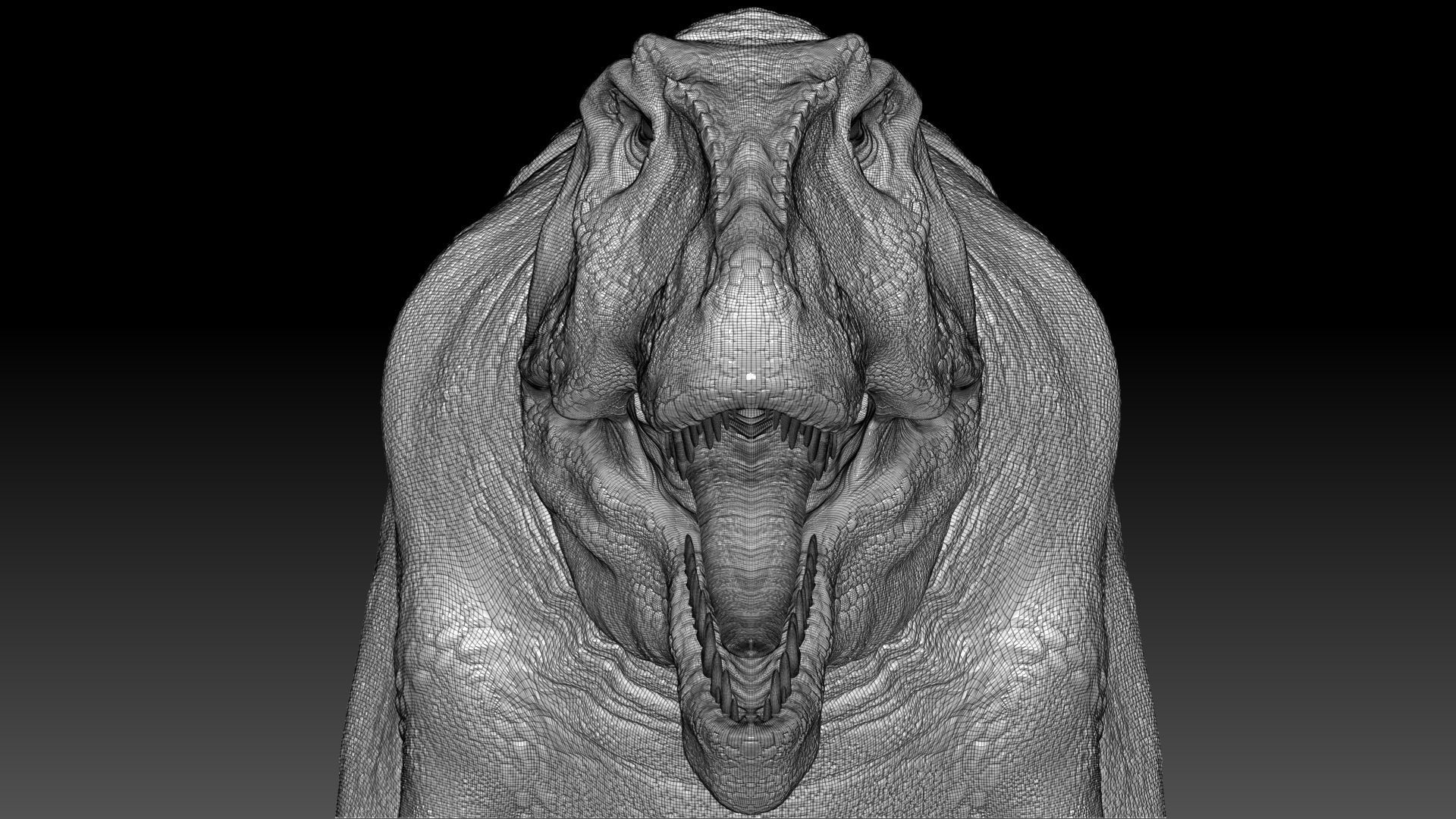 Dinosaur Giganotosaurus Sculpt Project 3D model_21