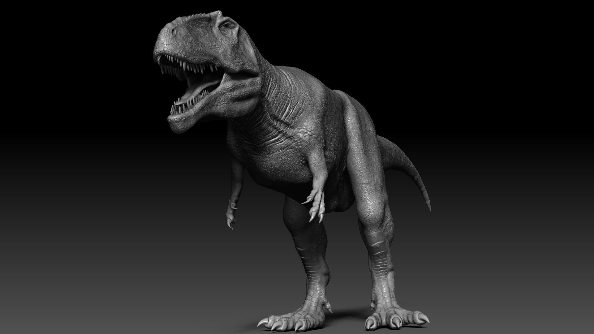 Dinosaur Giganotosaurus Sculpt Project 3D model_3